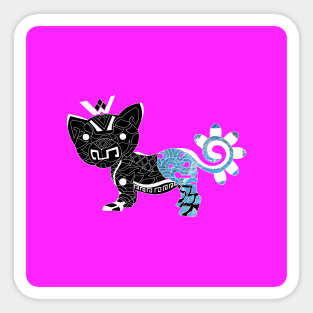 Magical cougar leopard cat ecopop in pattern mandala Sticker